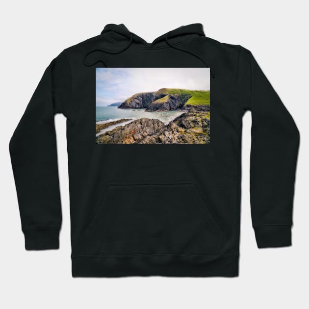 Coastal Scenery - Rocks & Ocean - Ceibwr Bay, Pembrokeshire Hoodie by Harmony-Mind